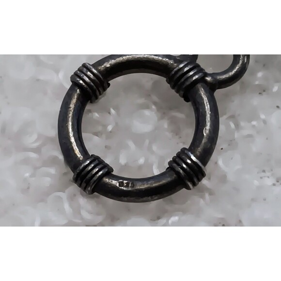 Unique Artisan Sterling Silver Blue Stone Bracelet 7 in - Picture 6 of 8